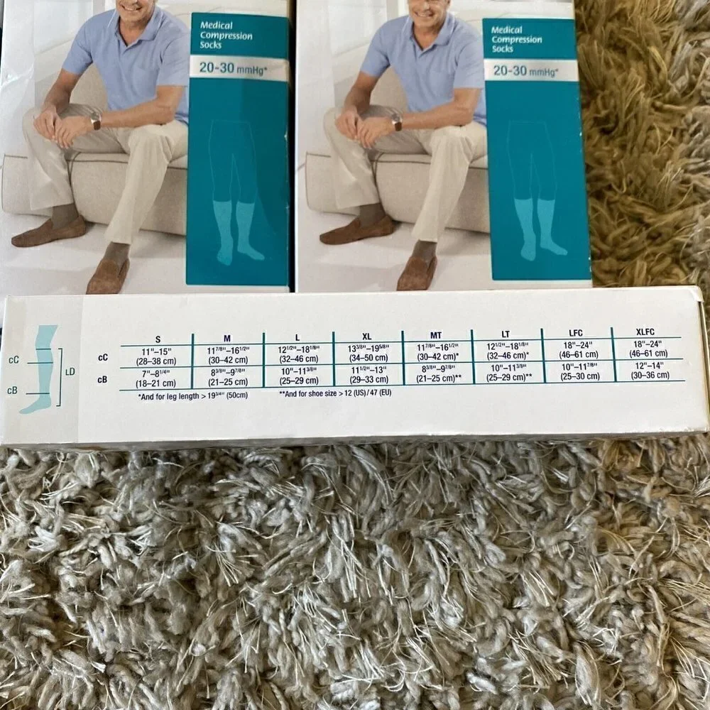 Lot Of 3 JOBST forMen Casual 20-30 mmHg Knee High Compression Socks Black Medium